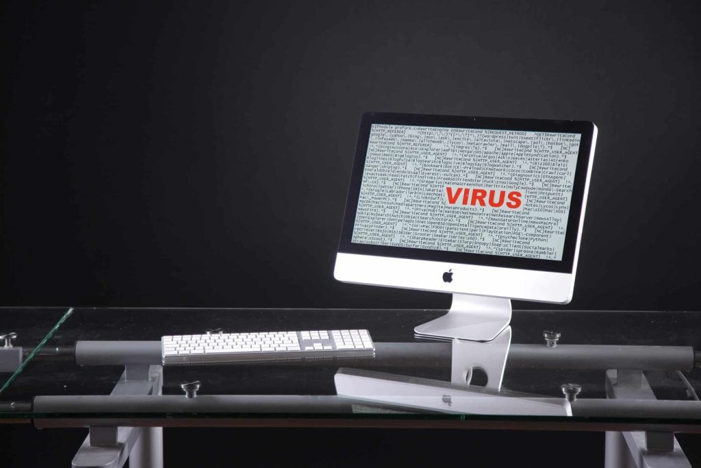 Virus auf einem Bildschirm