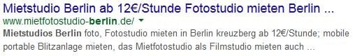 Google Suchergebnisse Fotostudio Berlin