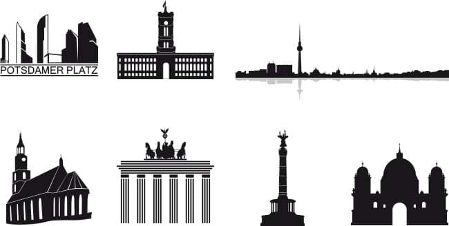 Berlin Skyline Vektor kostenlos gratis download