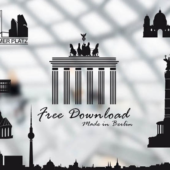 Free Vektor BErlin Skyline Set zum gratis Download