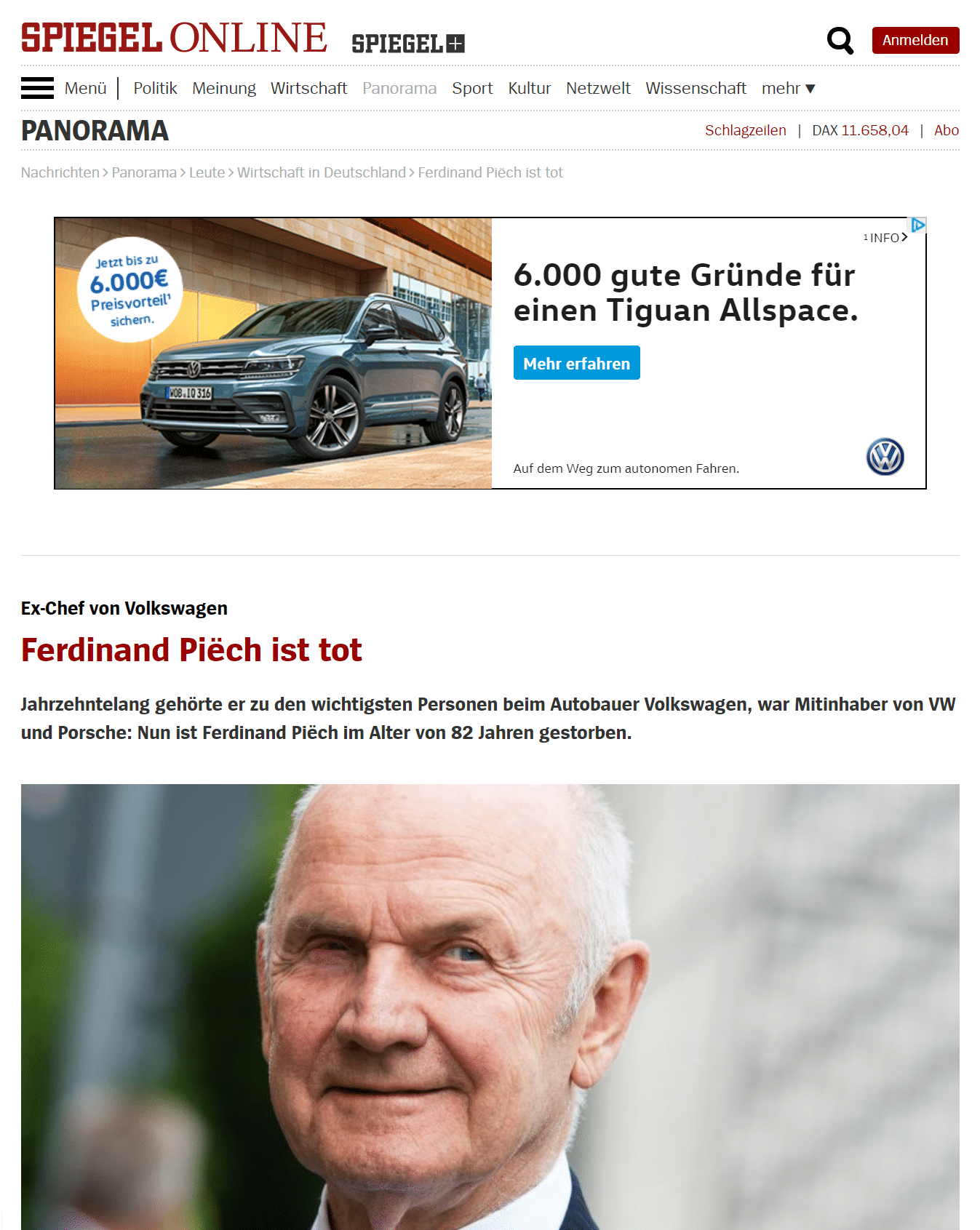 Ads Onlinewerbung Fail VW Ferdinand Piëch