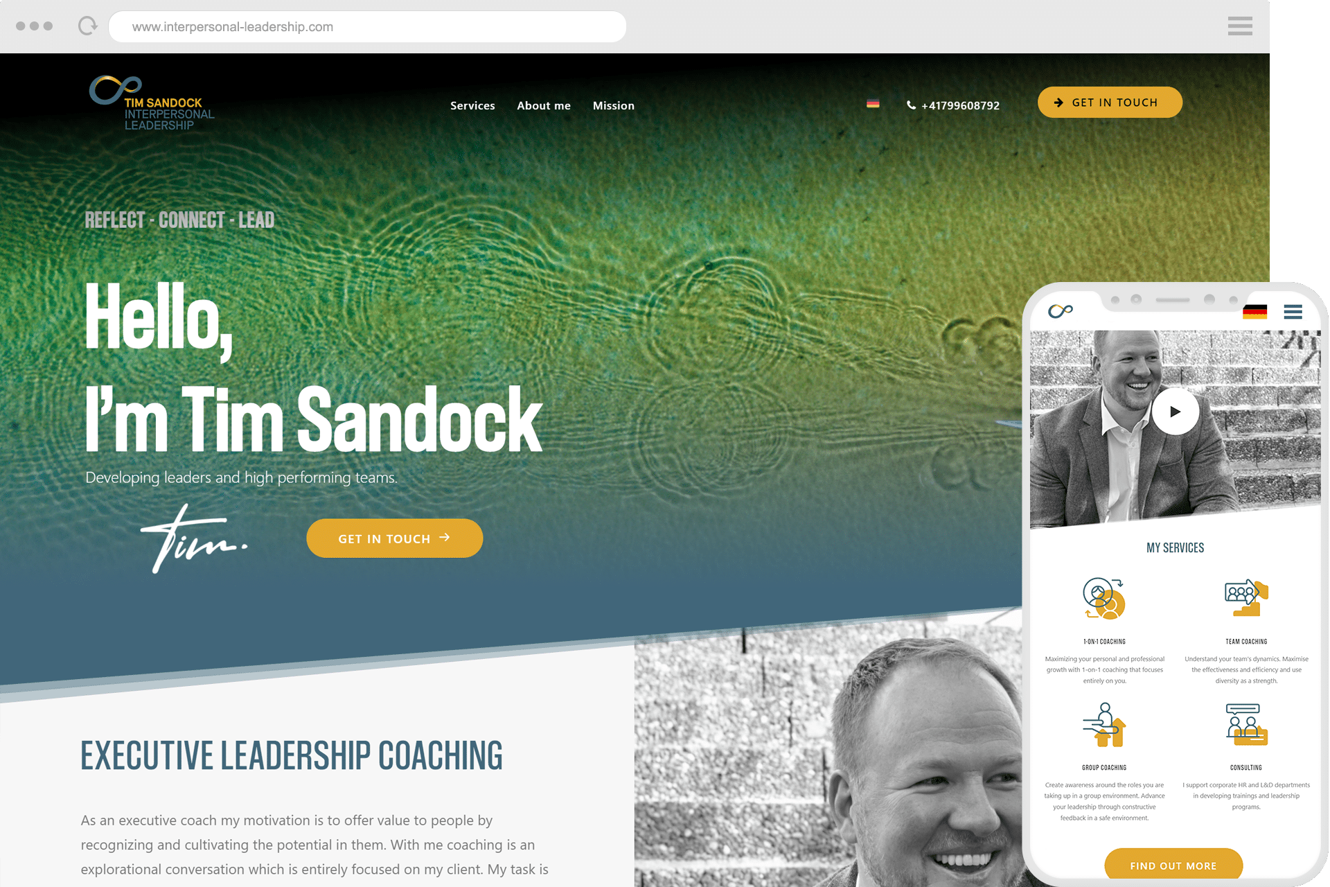 Referenz von BYTEFOREST Internetpräsenz für einen Coaching-Anbieter - Webseite erstellen lassen