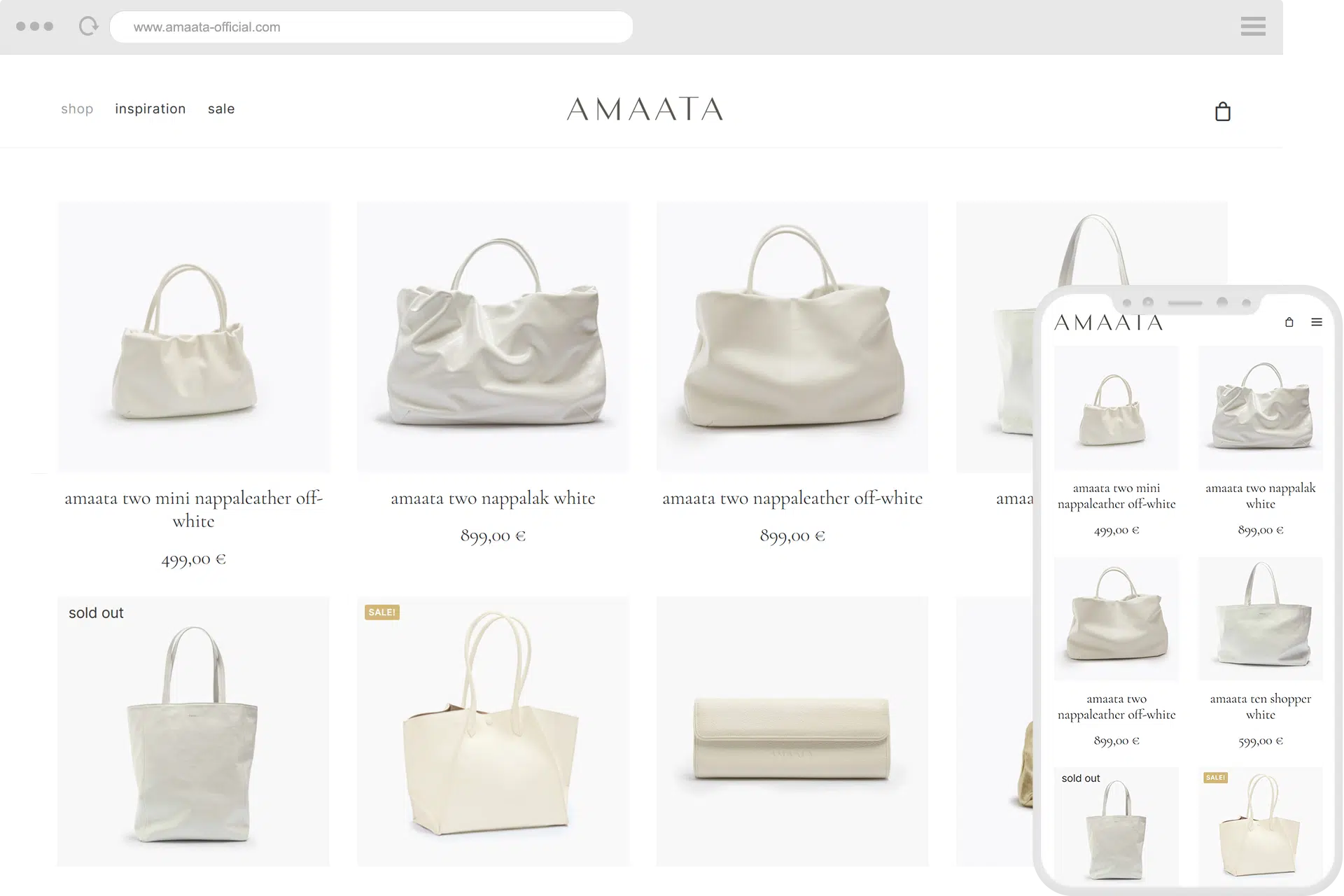 Referenz von BYTEFOREST für die Erstellung eines Onlineshops im Bereich Mode, Schuhe und Taschen - Webseite erstellen lassen