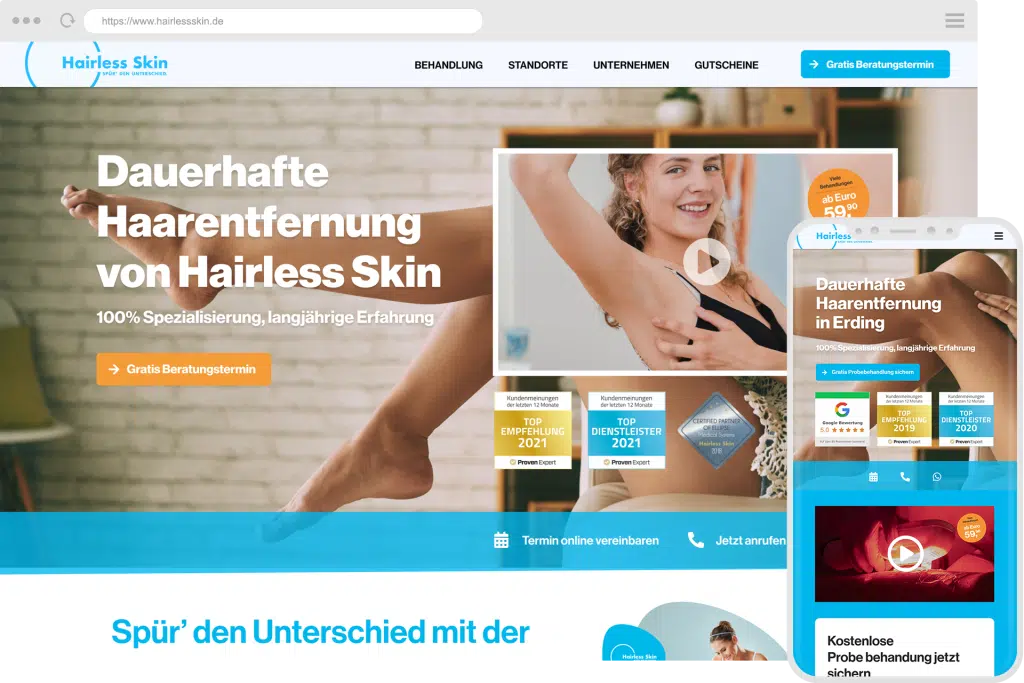 Referenz für eine Brand-Internetpräsenz im Bereich Beauty von BYTEFOREST