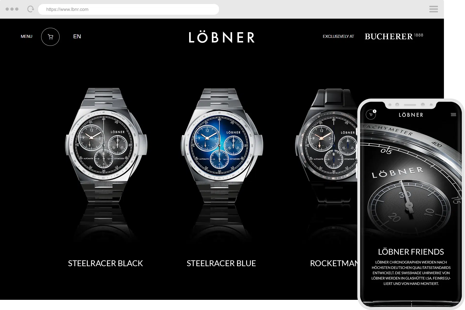 Referenz für die Homepageerstellung einer Uhren Marke